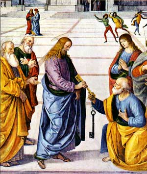 Jesus gives to Peter the keys of the Kingdom of Heaven