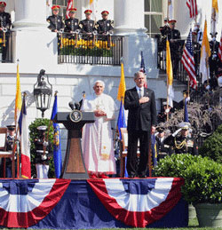 Benedict XVI and Georges Bush
