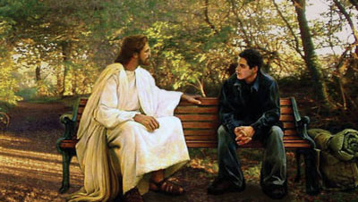 Jesus with a young man