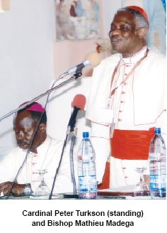 Cardinal Turkson and bishop Mathieu Madega