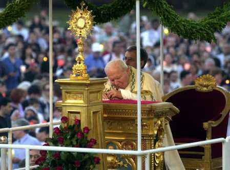 John Paul II during the Corpus Christi procession