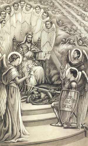 queen august prayer heaven lady michael cry raphael gabriel archangels mary patroness