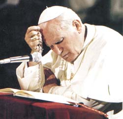 John Paul II praying the rosary