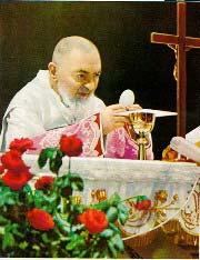 St. Padre Pio celebrating the Holy Mass