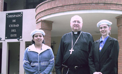  Paola Santamaria, Bishop Livieres Plano, and Lucie Parenteau