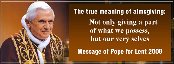 Pope Benedict XVI 2008 lent message