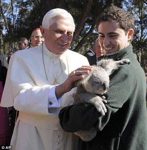 Benedict XVI meeting with a koala