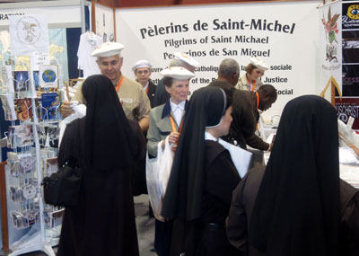 Our booth at the Eucharistic Congress