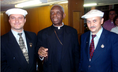 Cardinal Agre with Jacek Morawa and Janusz Lewicki