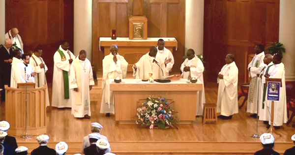 Archbishop Coulibaly concelebrating Holy Mass in Marieville