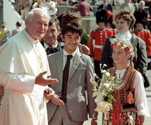 John Paul II arrival in Quebec city