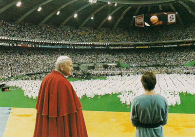 John Paul II at Montreal Olympic Stadium