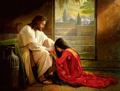 Jesus forgiving Mary Magdalen