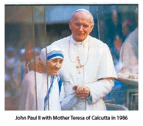 John Paul II with mother Teresa