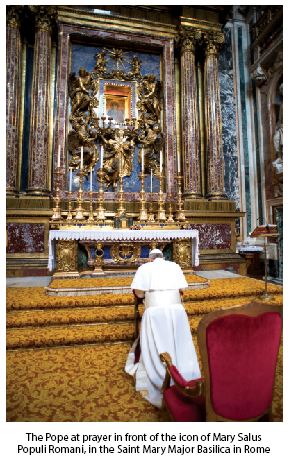 Pope Francis in prayer