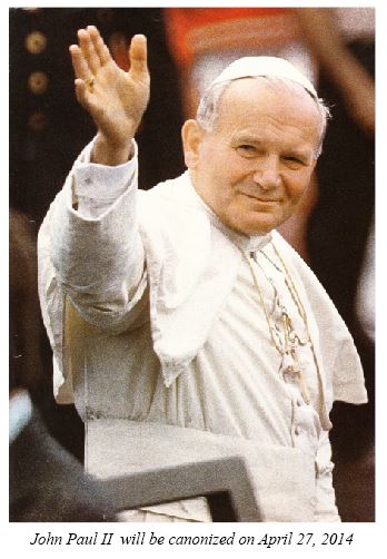 John Paul II canonized April 27th 2014
