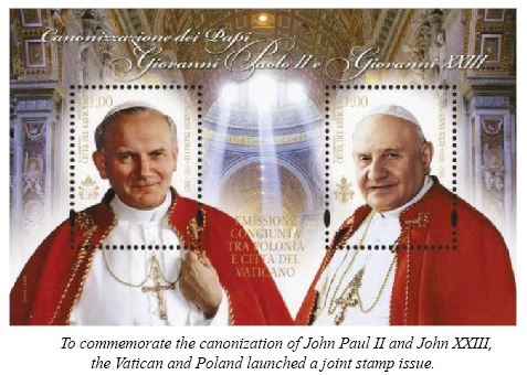 John Paul II and John XXIII stamp
