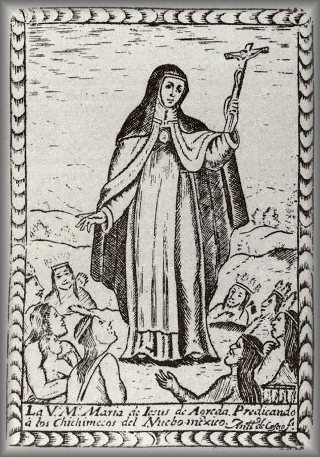 Engraving of Maria of Agreda