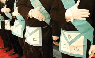 Masonic aprons worn in official ceremonies