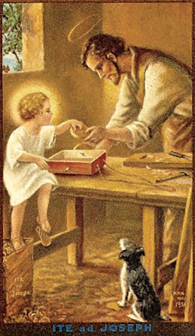 St Joseph and Jesus in workshop