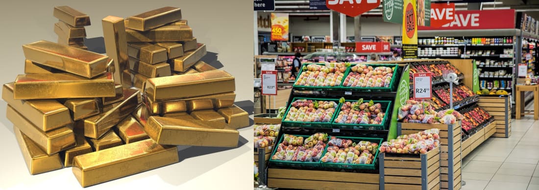 The basis of money: gold or products?